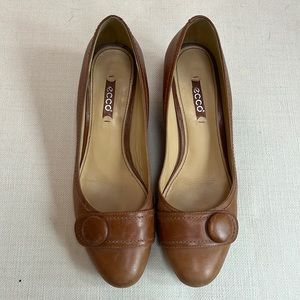 Ecco leather wedge